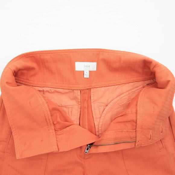 Joie Burnt Orange High Rise Double Waistband Cargo Pants Size 4 - Picture 6 of 9